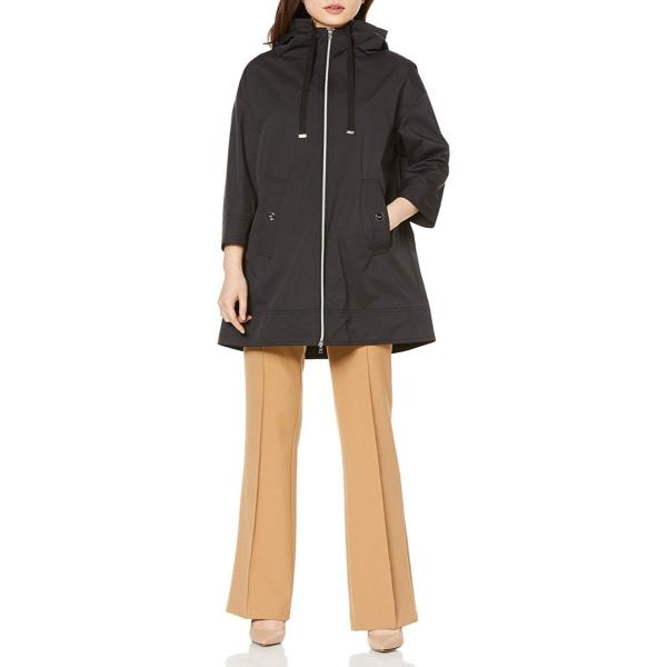 ヘルノ フード付aラインスプリングコート 公式7分袖背中切り替えフード付aラインスプリングコート レディース Eu Gc0263d ブラック 人気 ブランド