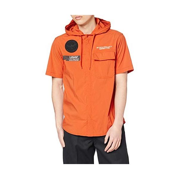 アヴィレックス フードシャツ S S Strech Hood Zip Shirts メンズ 44 Orange 日本 Xl Pindo