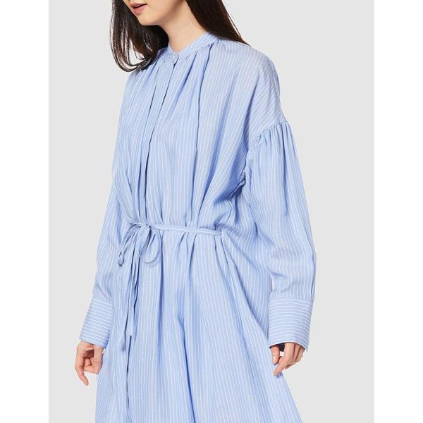 ダブルスタンダードクロージング D Nero スタンドカラーワンピース 4801 280 1 ストライプ オリジナル Sax White レディース