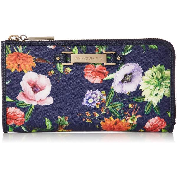ピンキーアンドダイアン 長財布 ボタニカル オリジナル花柄プリント Pvc 牛革素材 L字