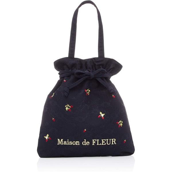 メゾン ド フルール 苺レース巾着トートバッグ 8a01f0j6600 ネイビー Pindo Com Py