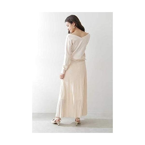 プロポーションボディドレッシング ワンピース Vネックカーデ プリーススカートセットアップ レディース ベージュ 日本 3 日本