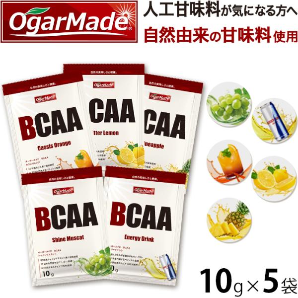BCAAお試しセット 10g×5袋 フレーバー オールインワン アミノ酸全種類配合 国内加工 【OgarMade】オーガーメイド