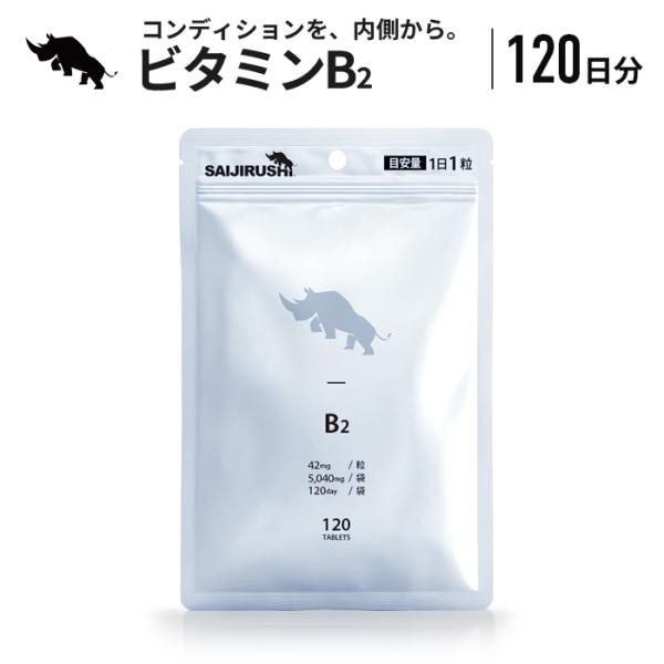 ビタミンB2 120日分 42mg/日 5,040mg/袋 タブレット 糖質 代謝 大容量 健康 サポート サプリ 国内加工 SAIJIRUSHI