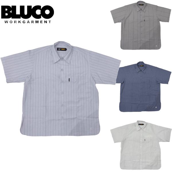 BLUCO（ブルコ） GARAGE STRIPE WORK SHIRT S/S ガレージ ストライプ