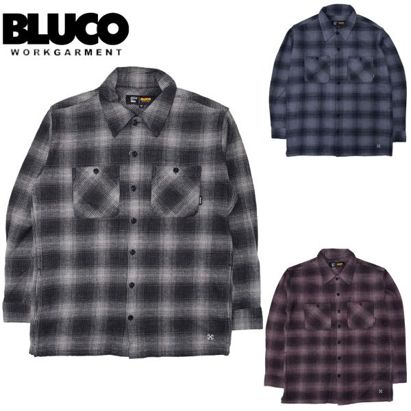 BLUCO（ブルコ） OMBRE CHECK FLANNEL SHIRT オンブレーチェック
