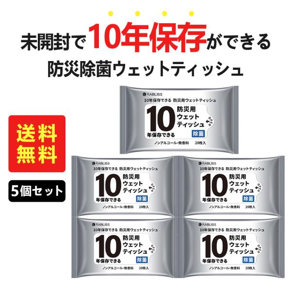 【10年保存】無香料 ウェットティッシュ ノンアルコール ウェット ティッシュ まとめ買い 手拭き 携帯用 持ち運び ティッシュ 除菌 抗菌 大判 おしりふき 厚手