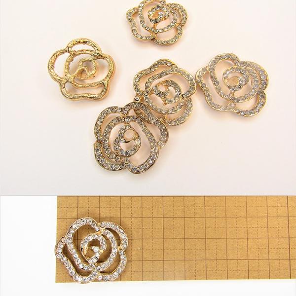 ゴージャスなローズパーツ 透かし カメリア 薔薇 キラキラデコ