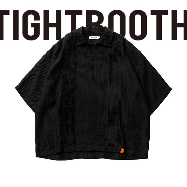 SALE 20% OFF TIGHTBOOTH タイトブース Tシャツ TBPR TIGHT BOOTH Rayon Cuba Open Polo Black