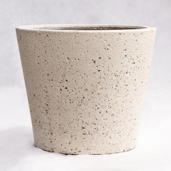セメント 円錐形植木鉢 オフホワイト 少し大きめ セメント 円錐形