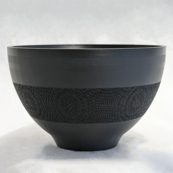 黒 8号 浅鉢 ストライプ調 3Dプリンター製 植木鉢 塊根 多肉 life-eco_sag-3d-rnd2315