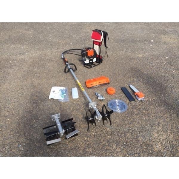 多機能 背負い草刈機 5点アタッチメント付き 1台5役 排気量52cc 草刈機