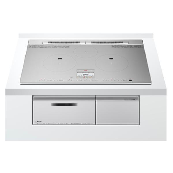 HITACHI 日立 ビルトイン IHクッキングヒーター HT-N8STWF-S  単相200V 幅75cm 3口 鉄・ステンレス対応 レンジフードファン連動 シルバー