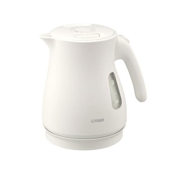 SOYMIL 電気ケトル ホワイト タイガー（TIGER） PCV-A100-WM 電気ケトル QUICK＆SAFE＋ 蒸気レス