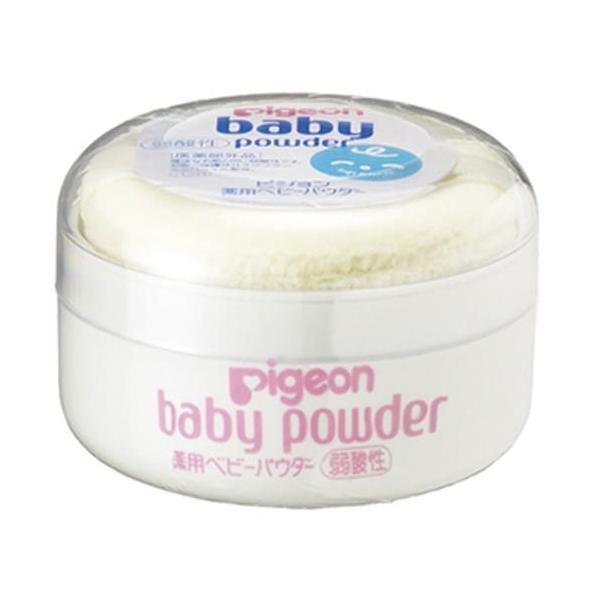 商品名 ピジョン 薬用ベビーパウダー 弱酸性 イエローパフ付 30g 内容量 30g 商品詳細 ●球状サラサラパウダー入りで、きめ細かくやさしいパウダー ●お肌の弱い赤ちゃんにも使える、健康な肌と同じ弱酸性タイプ ●あせもやおむつかぶれ、た...