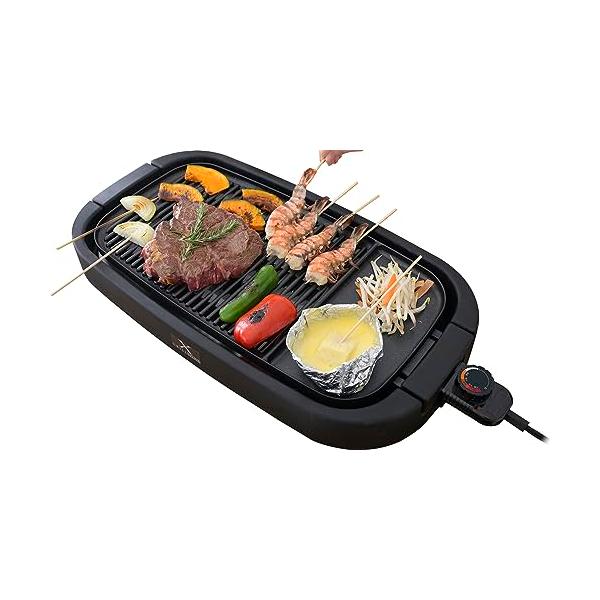 山善 焼き肉グリル 減煙 ワイドプレート XGRILL GRANDE「素早く、美味しく焼ける」 煙約80%/油ハネ約80%カット 高火力 (温度
