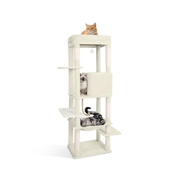 キャットタワー スリム 据え置き ハンモック キャットハウス 多頭買い 爪とぎ CozyMeow キャットタワー スリム 据え置き ハンモック キャット