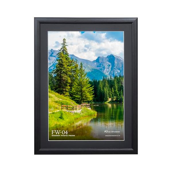 他サイト： ハクバ HAKUBA 木製額縁 FW-04 A3 ブラック FW-4-BKA3の商品画像