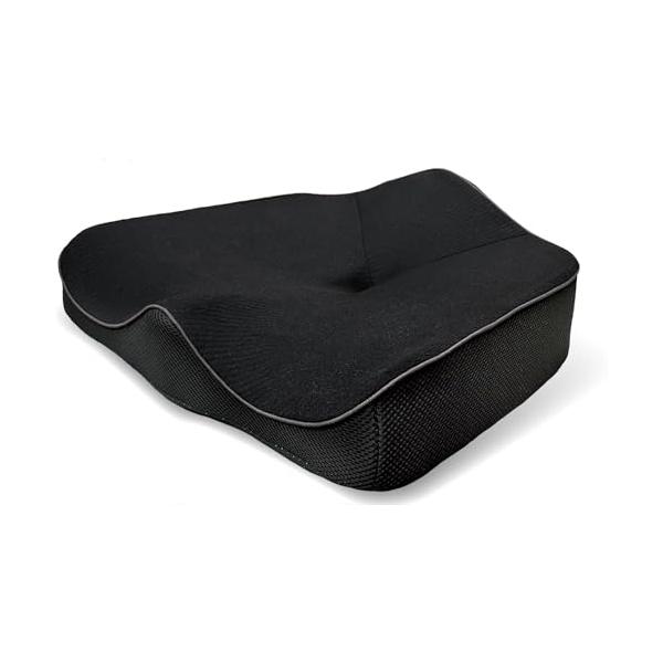 MORIPiLO クッション 椅子 座布団 姿勢矯正 骨盤が立つ 整骨院監修 (腰の事を考えた 高反発 硬め) ブラック 43x38x8-13c