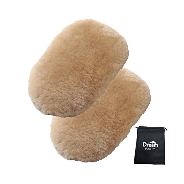 他サイト： 【洗車業者監修】 洗車 スポンジ 洗車グッズ ムートングローブ 2個セット 高級オーストラリア羊毛100％ 洗車用品 洗車セット ムートン ホイの商品画像