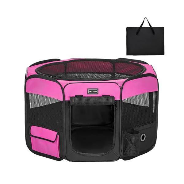 ピンクピンク/S/DCC105806・Size:SColor:ピンク・「持ち運び便利」軽量で持ち運びやすい犬用サークルは主に布・ポリエステル素材を使用します。折りたたみやすくコンパクトにできるので、犬を連れてのキャンプ・ドッグランなど、アウ...