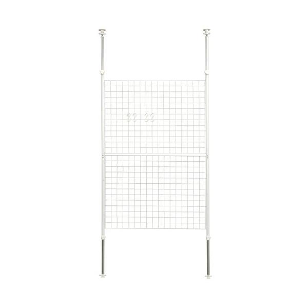 他サイト： 山善(YAMAZEN) 突っ張り パーテーション (ワイヤータイプ) 幅90×奥行5×高さ166.5-295.5cm (フック4個付き) 壁掛けの商品画像