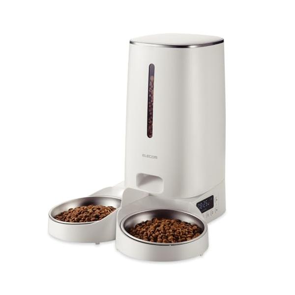 他サイト： エレコム 自動給餌器 猫 中小型犬用 4L (約2.2kg) タイマー機能付 録音機能付 1日最大6回 蓋ロック機能 2WAY給電 フード内部水の商品画像