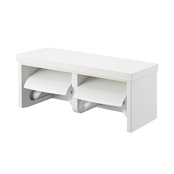 他サイト： SANEI(旧社名:三栄水栓製作所)ダブルペーパーホルダー棚付 樹脂棚板 ホワイト 小物置き 耐荷重5kg ビス付 W2810-MW2の商品画像