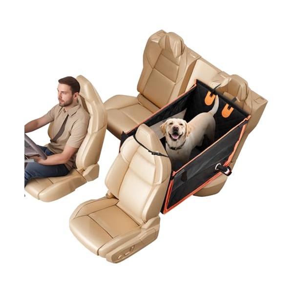 ブラック/L/犬 車 シート・Color:ブラックSize:L・パッケージ個数:1・1、広々空間＆折り畳み可能愛犬がゆったり寛げる広々サイズ（犬 車用ベッド 展開時：56×56×40cm）猫、犬も楽に寝返りが打てる十分なスペース。適用対象：...