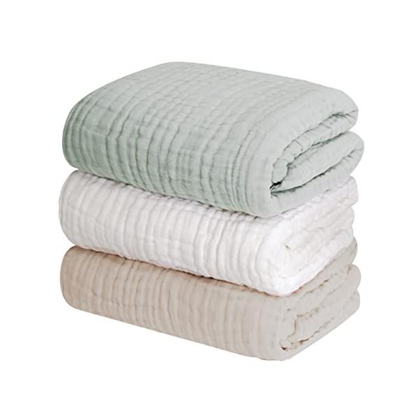 他サイト： (ケラッタ) イブル ベビー バスタオル タオル 赤ちゃん 6重ガーゼ 105×105cm 正方形 (グリーン ベージュ ホワイト)の商品画像