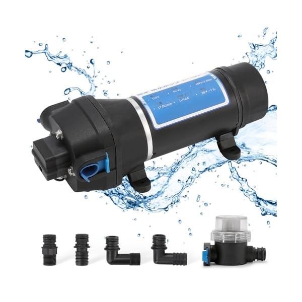NEWTRY 給水 排水ポンプ ダイヤフラムポンプ 自吸式ウォーターポンプポンプ RV水道水ポンプ 自動スイッチ 大流量 17L/min (11