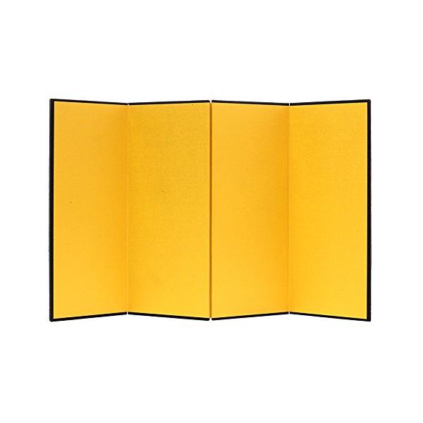 他サイト： ミニ金屏風 4曲 175×300mm 屏風 CCM-2-005 紙製 飾り物を鮮やかに演出 絹目模様の紙が貼り 上品な光沢のある金色の商品画像