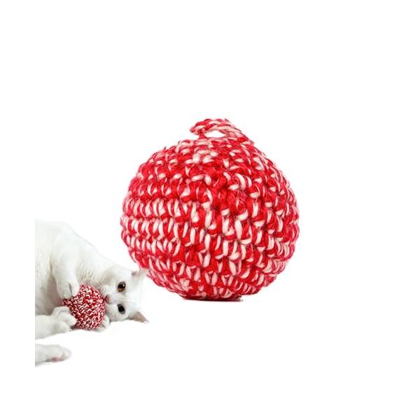 他サイト： JAYU PET レッド キャット ボール−マタタビ 入りおもちゃ、手作り マタタビおもちゃ、室内 猫用おもちゃ、子猫用 おもちゃ、猫用ギフト(の商品画像