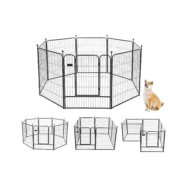 折り畳み式ブラック/-/サークル八枚・Shape:高さ100cm-八枚・簡単：工具不要で、簡単に組み立てられる設計です。お手持ちのスペースに迅速にでき、ペットの安全なスペースを確保できます。・丈夫で安全：高品質な素材で作られており、しっかり...