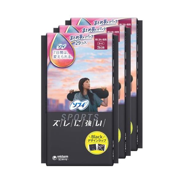 他サイト： ソフィ Sofy まとめ買い スポーツ SPORTS 特に多い昼用 羽つき 26cm 87コ入(29コ入×3個セット)(生理用品 ナプキン)の商品画像