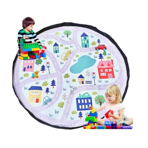 他サイト： 幼稚園教諭監修TheMUSE プレイマット おもちゃ箱 収納袋 おもちゃ 収納 道路柄 直径140cm プールマット お片付け簡単(CITYMAの商品画像