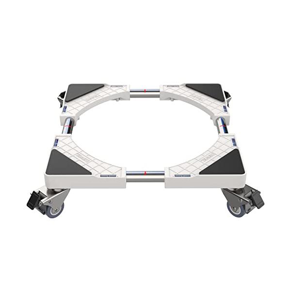 他サイト： DEWEL キャスター付き かさ上げ台 置き台 冷蔵庫 洗濯機パン 360°回転 目盛り付き 耐荷重:300kg 伸縮式 サイズ調整可能 幅/奥の商品画像