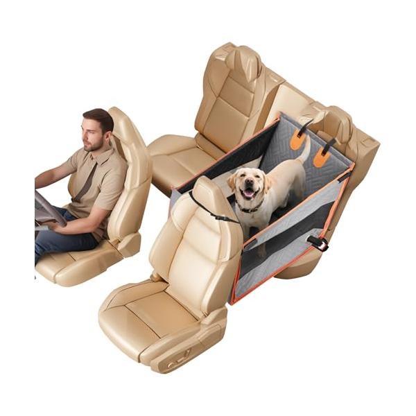 グレー/L/犬 車 シート・Color:グレーSize:L・パッケージ個数:1・1、広々空間＆折り畳み可能愛犬がゆったり寛げる広々サイズ（犬 車用ベッド 展開時：56×56×40cm）猫、犬も楽に寝返りが打てる十分なスペース。適用対象：小中...