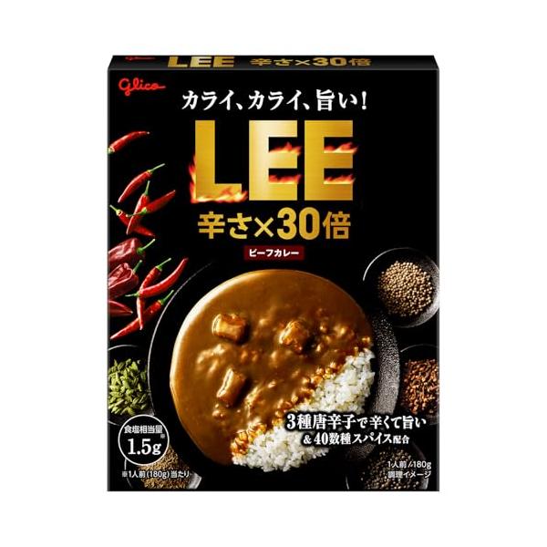 LEE(リー) ビーフカレー 辛さ×30倍 180g×10個 江崎グリコ (超辛/大辛/辛口/スパイス/常温保存/レトルト/詰め合わせ/リー)