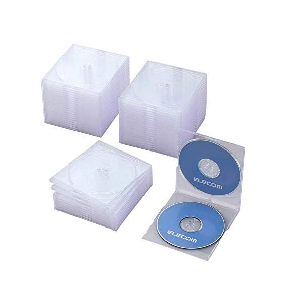 エレコム CD/DVDスリムプラケース/2枚収納/50パック/クリア