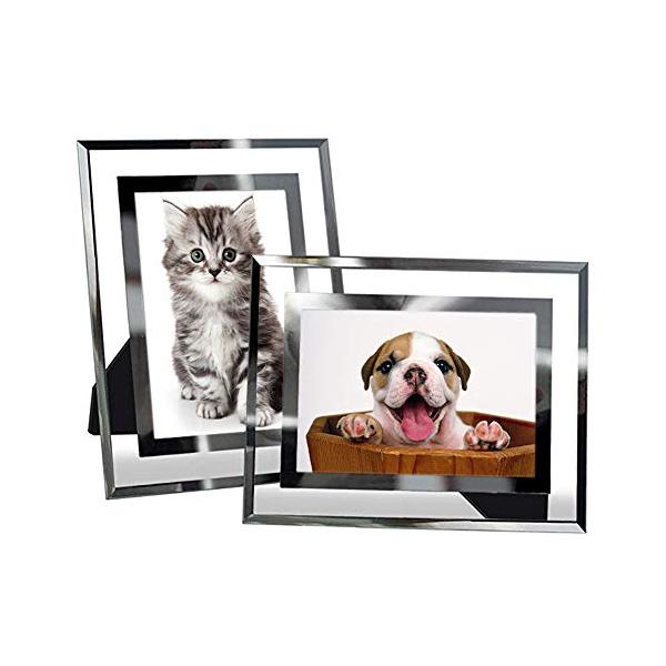 他サイト： ランスー 写真立て L判 透明 ガラス フォトフレーム セット 2枚 結婚祝い/出産祝い/新築祝い/記念品の商品画像