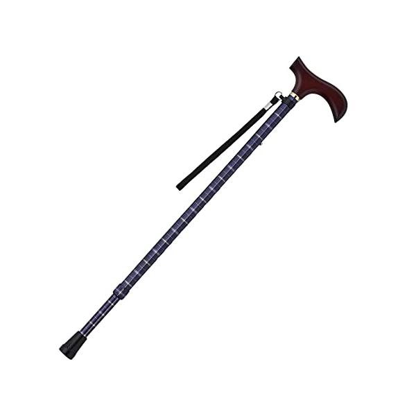 他サイト： ウェルファン 夢ライフステッキ 柄杖伸縮型(スリムタイプ) ダークネイビーチェック 009714の商品画像