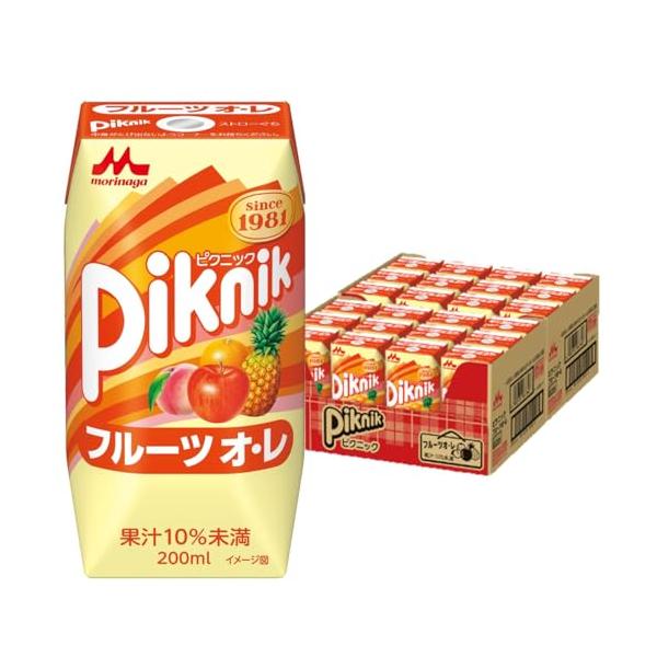 他サイト： 森永乳業 森永 ピクニック フルーツ オ・レ 200ml 紙パック 飲料 ドリンク 飲み物 常温保存24本の商品画像