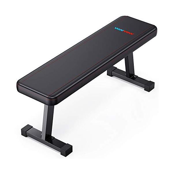 他サイト： WINNOW ウェイトベンチ ダンベル トレーニングベンチフラットベンチ Abs 腹部 筋トレ ベンチ 多機能フラットベンチ スペース節約設計-の商品画像
