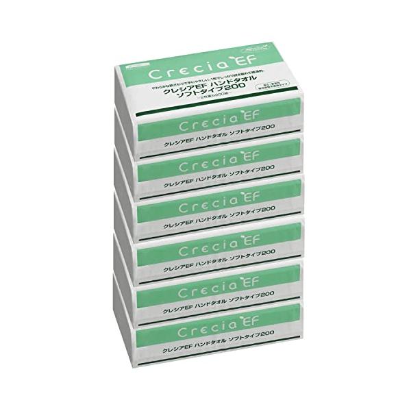 他サイト： ペーパータオル 400枚(200組) 6パック ソフトタイプ 2枚重ね EFハンドタオル 日本製紙クレシア (業務用)の商品画像