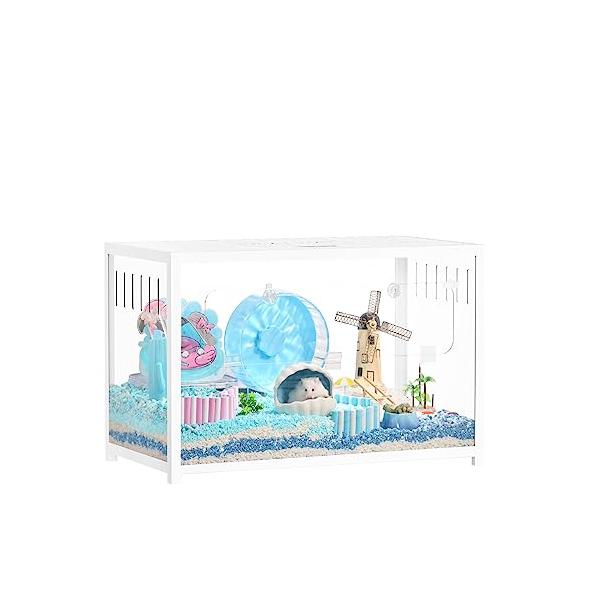 BUCATSTATE ハムスター メタル製 80cm ケージ 飼育ケージ クリアケージ 透明 水槽タイプ 2つ扉 フロントドア最適化 組み立て簡