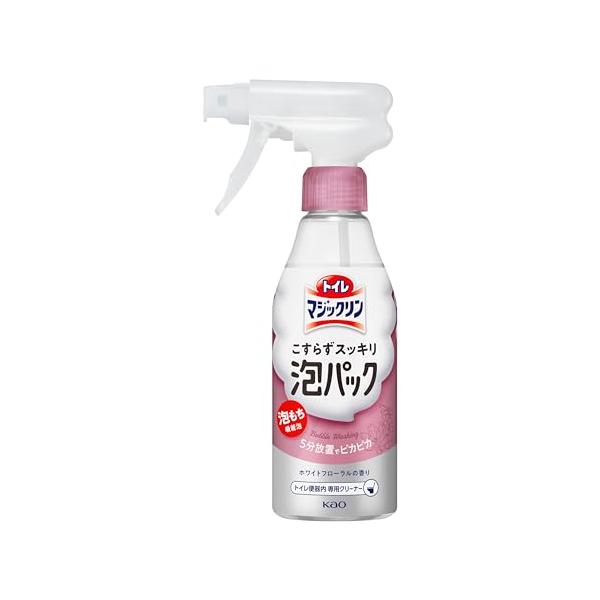 他サイト： マジックリン トイレ こすらずスッキリ泡パック 泡持ちバツグン吸着泡 5分放置でトイレピカピカに ホワイトフローラルの香り 本体 300mlの商品画像
