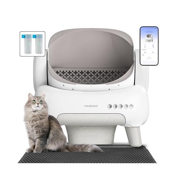 Neakasa 全自動猫トイレ 開放式広々設計 完全密封消臭 専用アプリ遠隔管理 Amazon | Neakasa 全自動猫トイレ 開放式広々設計 完全密封消臭