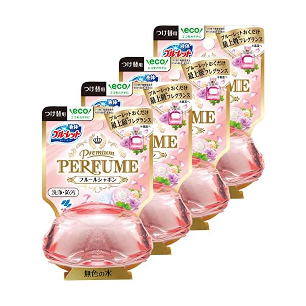 他サイト： ブルーレット まとめ買い液体おくだけ プレミアムパフューム トイレタンク芳香洗浄剤 フルールシャボン 詰め替え用 70ml×4個トイレ洗剤 トイの商品画像