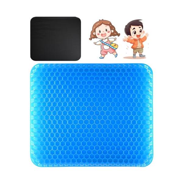 子供用 ゲルクッション 無重力 座布団 ハニカム 二重構造 高通気性 四季通用 カバー付き ジェルクッション 蒸れない 椅子 丸洗い